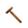 Eldorado Travel A Antique Gold Finish Close Comb Double Edge Safety Razor